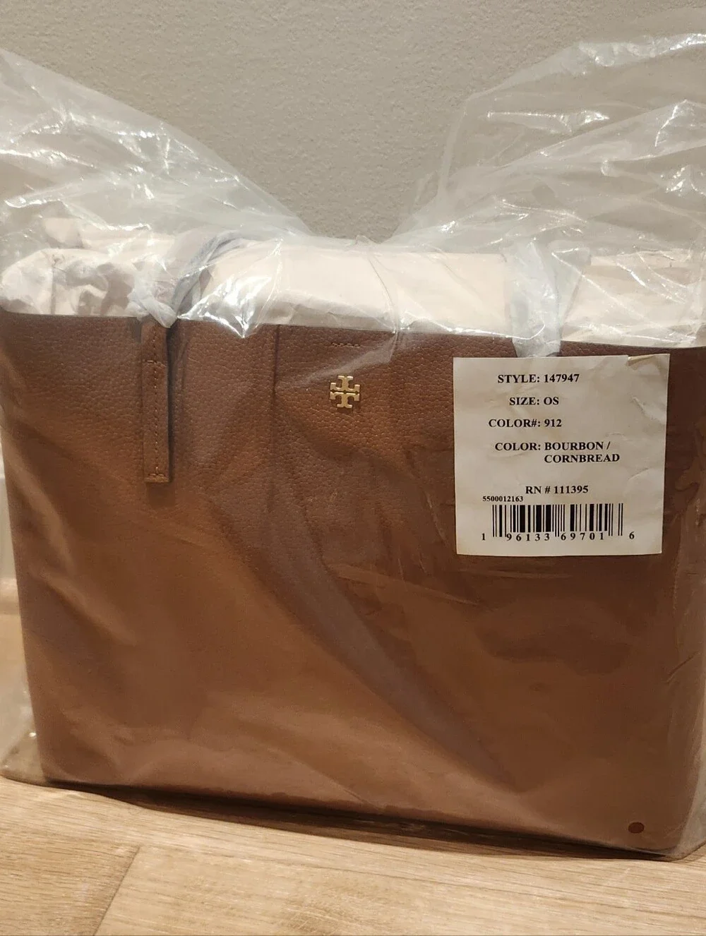 Tory Burch Tan Leather Tote with Gold Logo